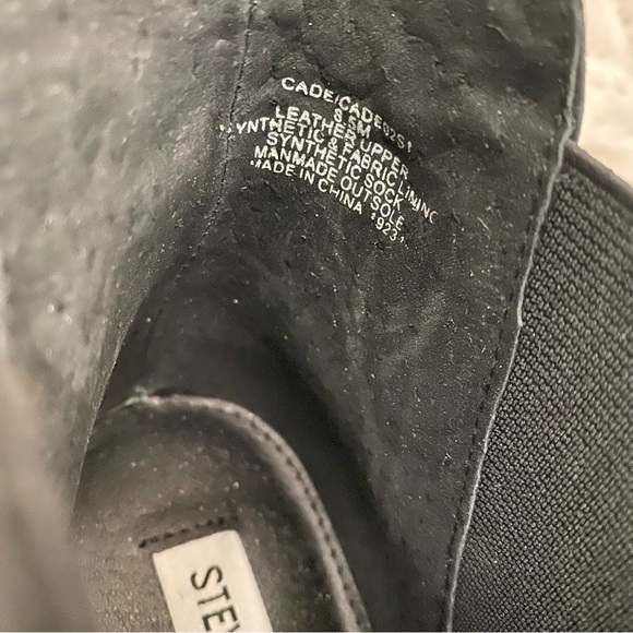 Steve Madden Cade Black Leather Ankle Boots Booties with Silver Studs Size 8.5 - Picture 13 of 15